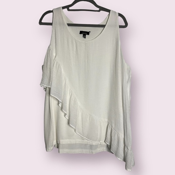 Alyx Tops - ALYX White Asymmetrical Layered Sleeveless Blouse XXL